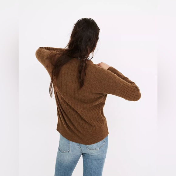 Madewell Bowden Henley Sweater in Coziest Yarn Size XS Brown Warm & Fuzzy - Picture 5 of 9
